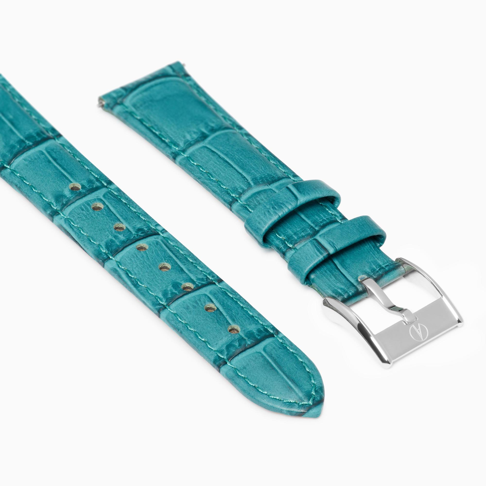 Accurist Rectangle Ladies Teal Leather 19mm Strap
